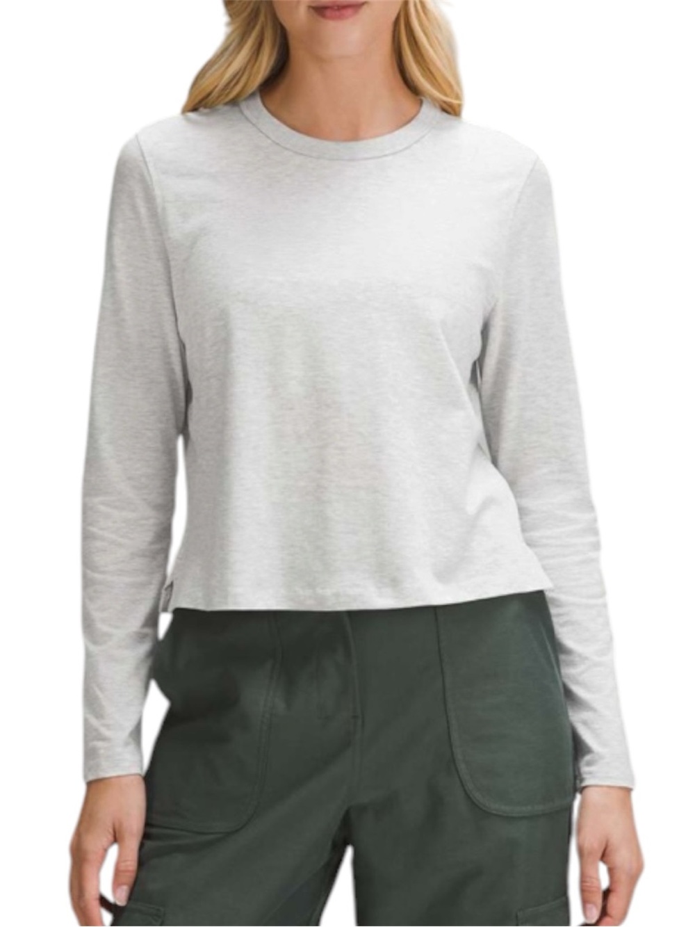 Lululemon Classic-Fit Cotton-Blend Long-Sleeve Shirt Heathered Ultra Light Grey